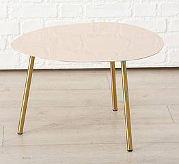 Журнальний столик Вілла золотий метал світло-рожевий верх h36см w50см 1017730-2М