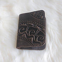 Обложка для ID паспорта "Полукруг" коричневый 09-П-Кор