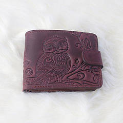 Гаманець малий "Сова" бордовий 08-С-Бор