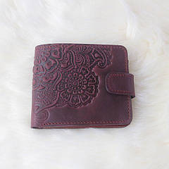 Гаманець малий "Квіти" бордовий 08-К-Бор