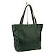 Сумка шоппер жінроча натуральна шкіра 58 флотар зелений, фото 2