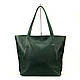 Сумка шоппер жінроча натуральна шкіра 58 флотар зелений, фото 4
