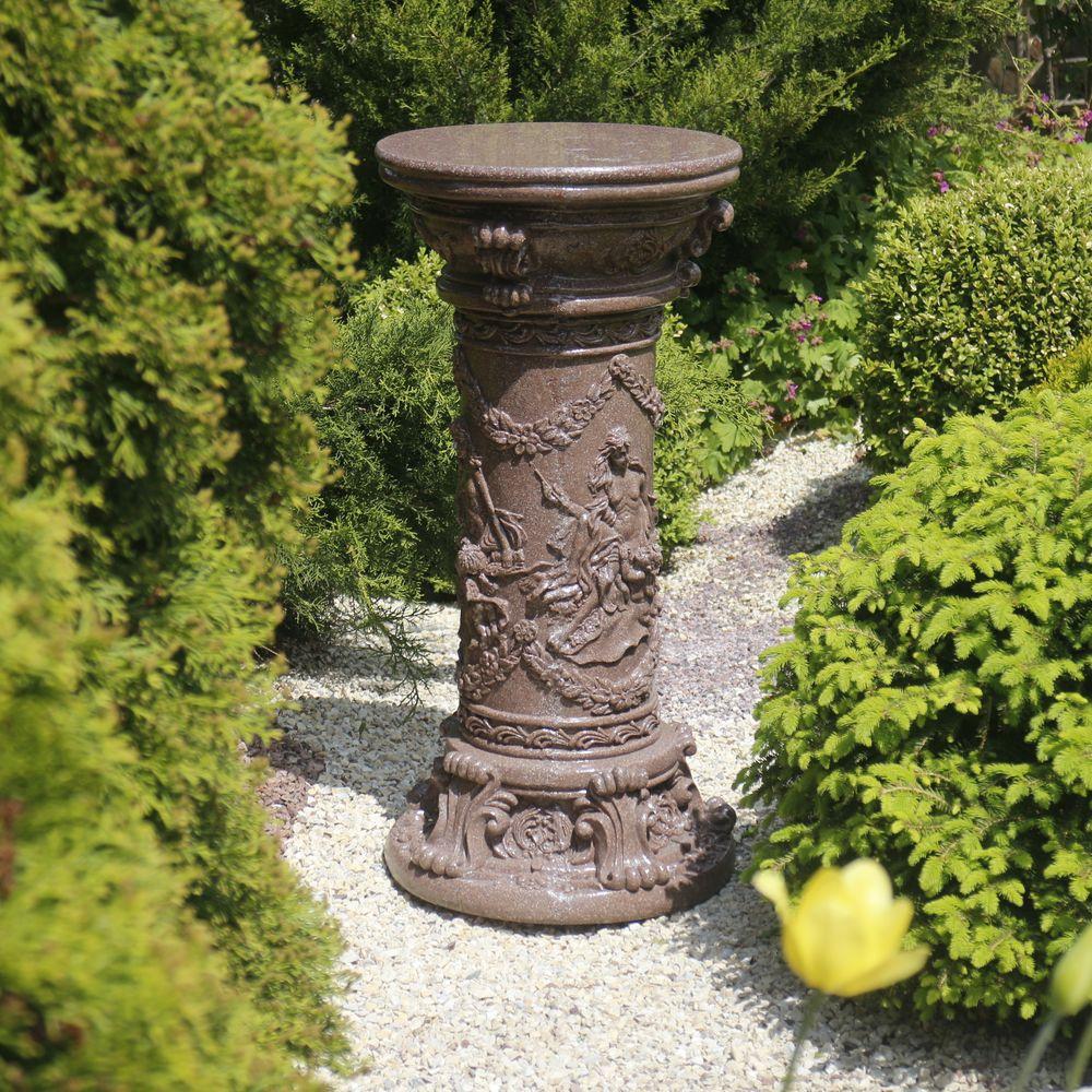 Садова скульптура Колона кругла з ангелами граніт 81х39х39 см. ССПГ00003-1 Червоний