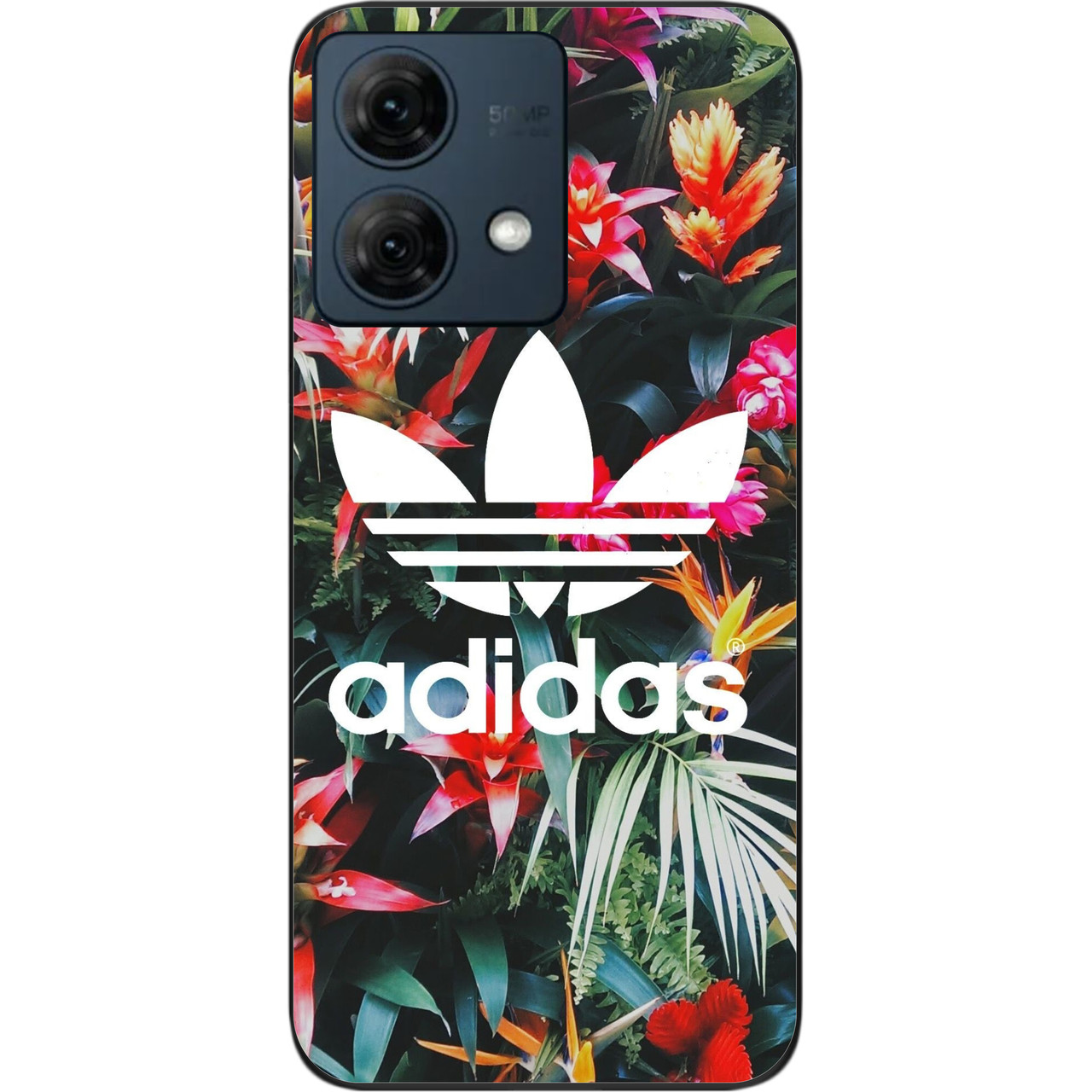 Силіконовий чохол Case для Motorola Moto G84 з картинкою логотип Adidas