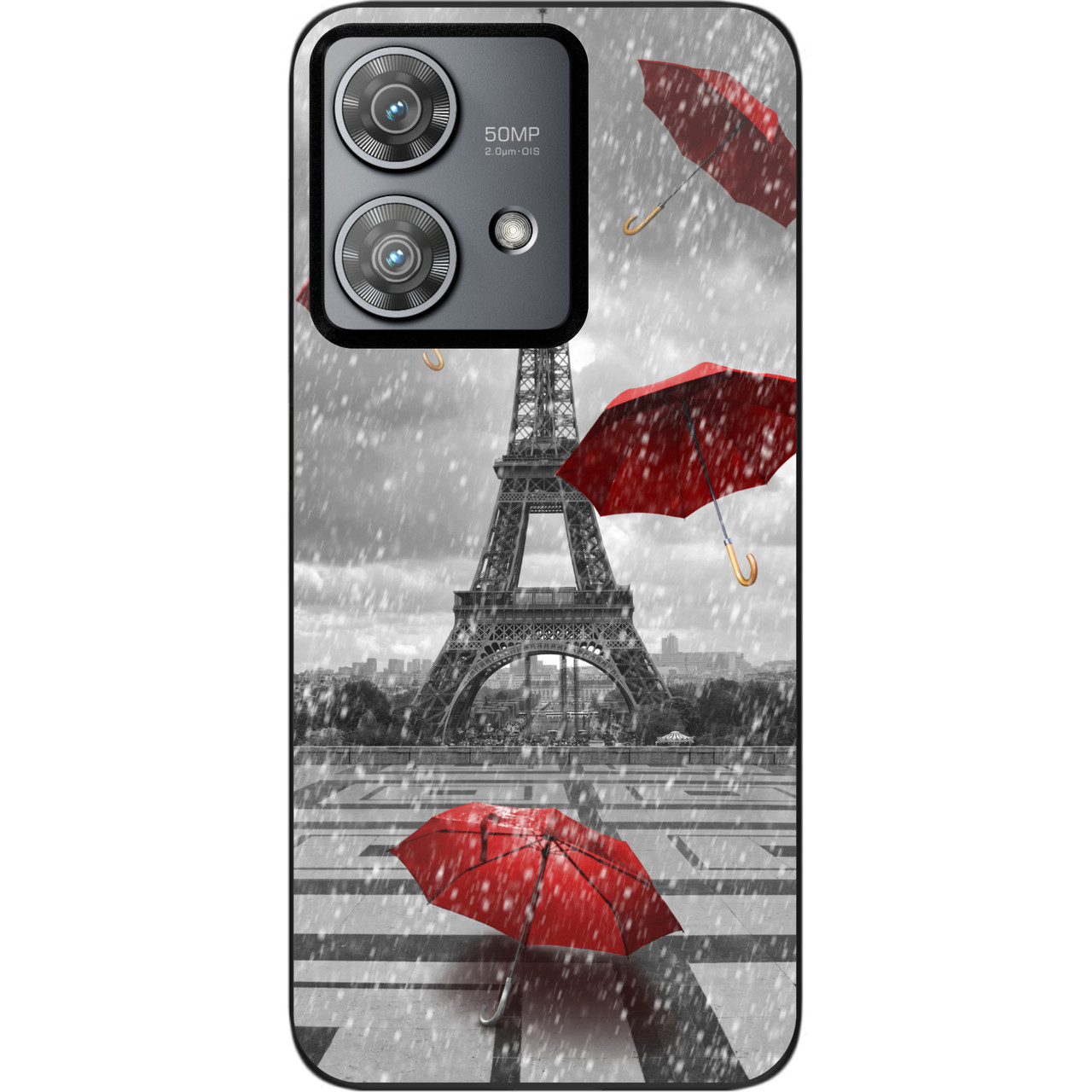 Оригінальний силіконовий чохол Case для Motorola Edge 40 Neo з картинкою Париж