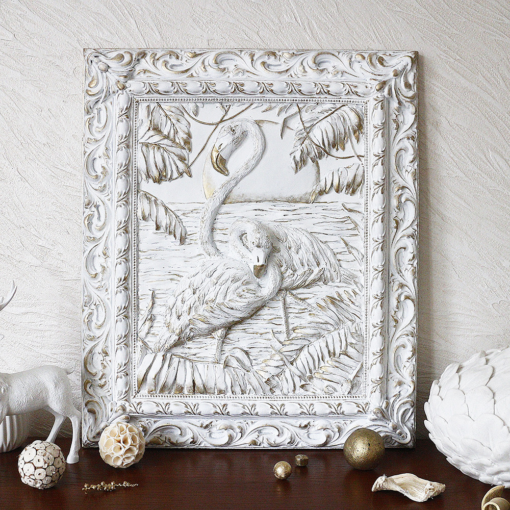 Барельєф Пара фламінго КР 909 золото, фото 1