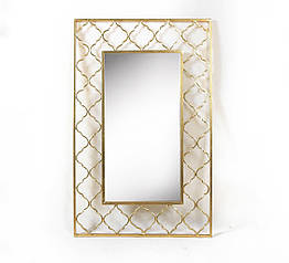 Настінне дзеркало з візерунком зі скла та металу 25019