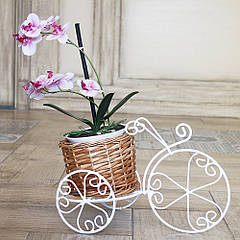 Підставка під вазон велосипед із кошиком із лози 18 см 1595653 (675431)