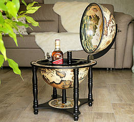 Глобус настільний бар на 4-х ніжках Карта світу чорна основа 33см 33006W-В