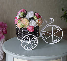 Підставка під вазон велосипед із кошиком 18 см 675431-1