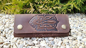 Ключниця кишенькова "Тризуб" коричневий 14*6.5 см 10-Т-Кор.