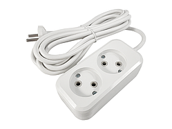 Подовжувач 2 гнізда 3м без заземлення LMK036 Лємансо
