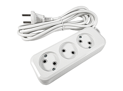Подовжувач 3 гнізда 2м без заземлення LMK032 Лємансо