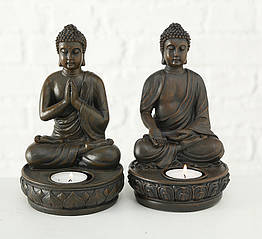 Свічник зі статуеткою Будди коричневий 19*11 см 8820500