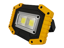 Прожектор LED 10W 2COB 500Lm 6500K IP54 жовтой-чорний LMP101 з мікро USB + кнопка Лємансо