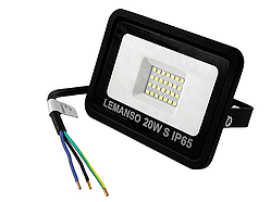 Прожектор LED 20W 6500K IP65 1440LM з мікрохв. датчиком чорний LMPS16-20 Лємансо