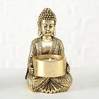 Подсвечник золотой Будда полистоун h14см 1016131-2 объятия