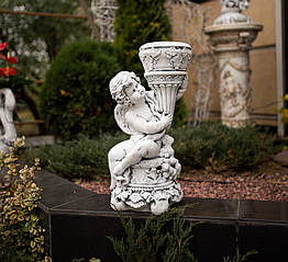 Кашпо янголят з чашею вгорі світиться 51*28*25 см СП524-4 св