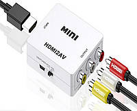 Конвертер HDMI to AV RCA тюльпан переходник, Ch, адаптер, Хорошее качество, 1080p с питанием, переходник, HDMI