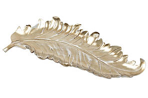 Декоративне блюдо Перо античне срібло 46см 450-919