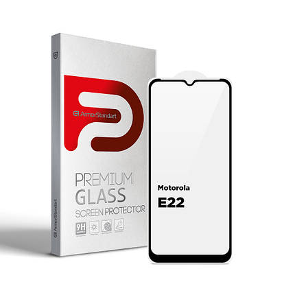 Захисне скло ArmorStandart Full Glue для Motorola E22 Black (ARM65551), фото 1