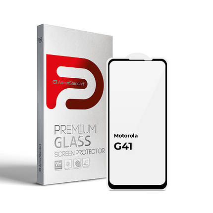 Захисне скло ArmorStandart Full Glue для Motorola G41 Black (ARM65485), фото 1