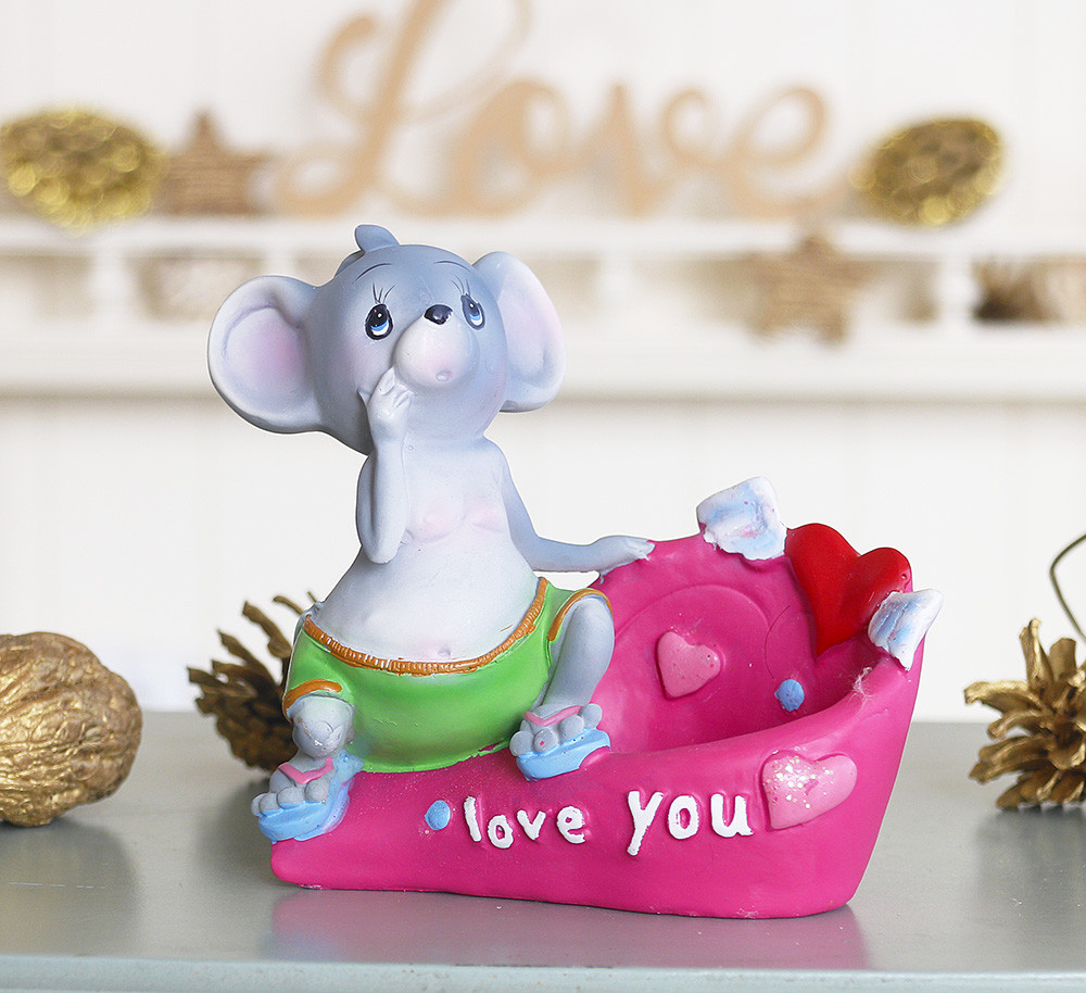 Статуетка для дрібниць мишка I love you 026 A 080-81B