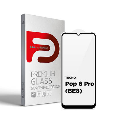 Захисне скло ArmorStandart Full Glue для Tecno POP 6 Pro (BE8) Black (ARM64794), фото 1