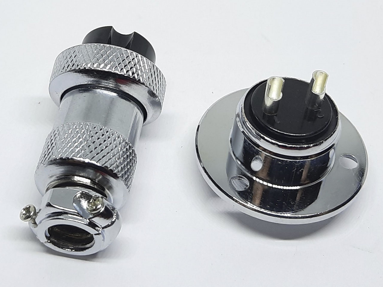 Роз'єм GX20-2pin комплект (Гніздо з фланцем + штекер)
