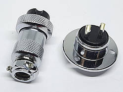 Роз'єм GX20-2pin комплект (Гніздо з фланцем + штекер)