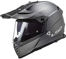 МОТОШОЛОМ ДУАЛСПОРТ LS2 MX436 PIONEER EVO SOLID КОЛІР MATT TITANIUM