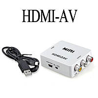 Конвертер HDMI to AV RCA тюльпан переходник, Gp2, адаптер, Хорошее качество, 1080p с питанием, переходник,