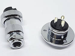 Роз'єм GX20-3pin комплект (Гніздо з фланцем + штекер)
