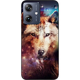 Чохол силіконовий Case для Motorola G54 Power з картинкою Космічний вовк