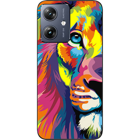 Бампер силіконовий Case для Motorola G54 Power з малюнком Яскравий лев, фото 1