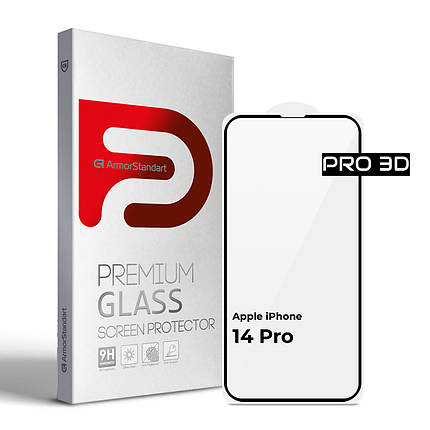 Захисне скло ArmorStandart Pro 3D для Apple iPhone 14 Pro Black (ARM66355), фото 1