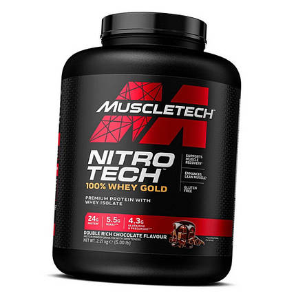 Комплексний сироватковий протеїн MuscleTech Nitro Tech 100% Whey Gold 2,27кг, фото 1