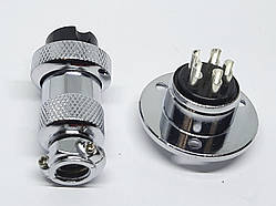 Роз'єм GX20-5pin комплект (Гніздо з фланцем + штекер)