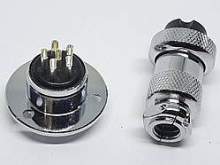 Роз'єм GX20-6pin комплект (Гніздо з фланцем + штекер)