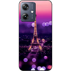 Оригінальний силіконовий чохол Case для Motorola G54 Power з картинкою Париж вночі