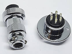 Роз'єм GX20-7pin комплект (Гніздо з фланцем + штекер)