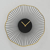 Настенные часы черные с золотом 35см Yoko 1021291
