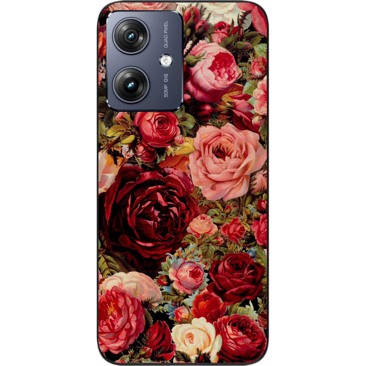 Чохол силіконовий Case для Motorola G54 Power з картинкою Півонії та троянди