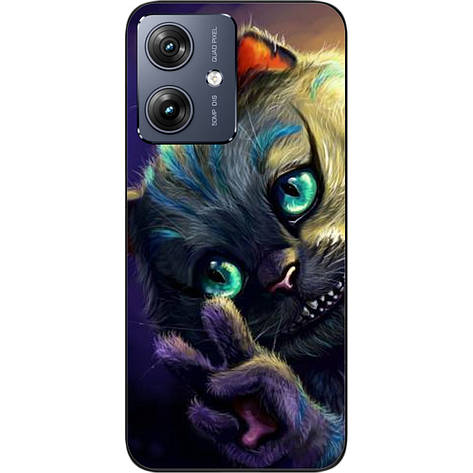 Силіконовий чохол Case для Motorola G54 Power з картинкою Чеширський кіт, фото 1