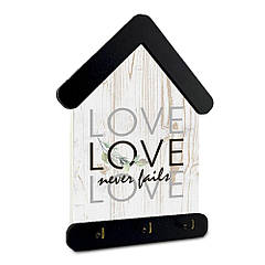 Ключниця-будиночок "Love never fails" 15*24 см гпхркх3008а