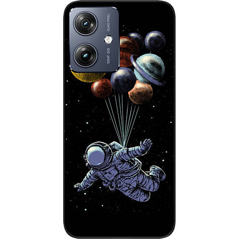 Силіконовий чохол Case для Motorola G54 Power з картинкою Космонавт на кульках, фото 1