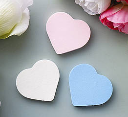 Спонжі для макіяжу 3шт у наборі "Серце" 8654