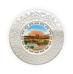 Тарілка "Будинок з озером" полікераміка 12 см гпукт01ф12