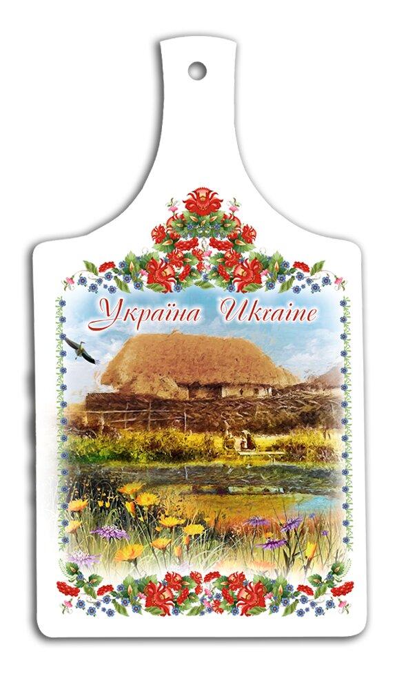 Кухонна дошка "Будинок з озером" 18*33 см гпукд01