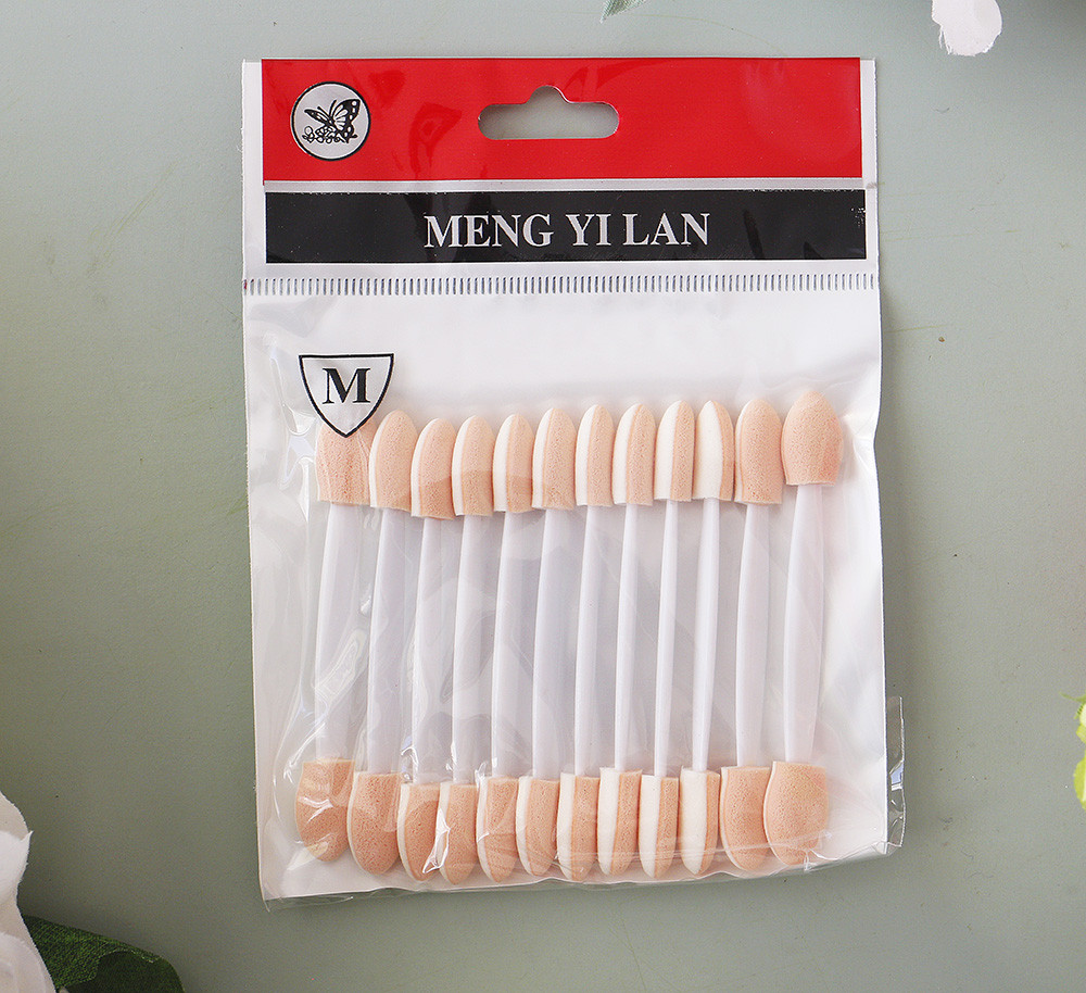 Набір аплікаторів для тіней подвійний 6 см 12 штук М-12